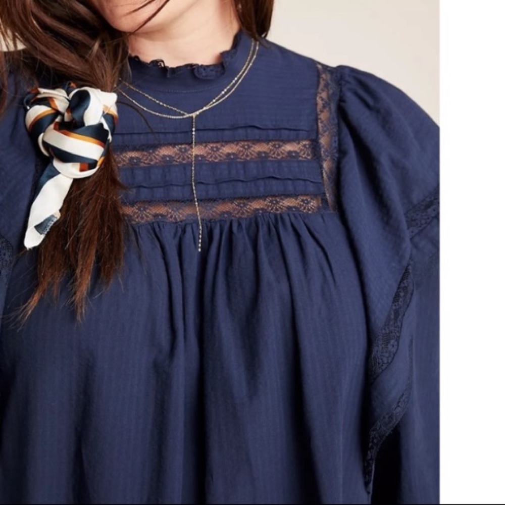 Anthropologie l Maeve Navy Fleetwood Tunic Dress - Picture 3 of 13